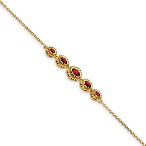 14k Marquise Garnet Bracelet