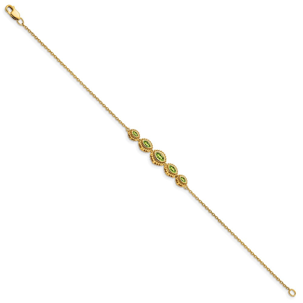 14k Marquise Peridot Bracelet