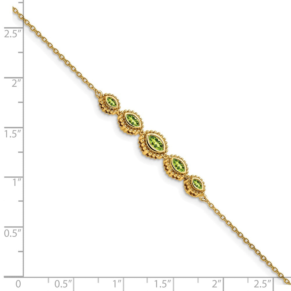 14k Marquise Peridot Bracelet