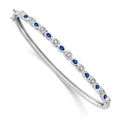 14k White Gold Sapphire and Diamond Bangle