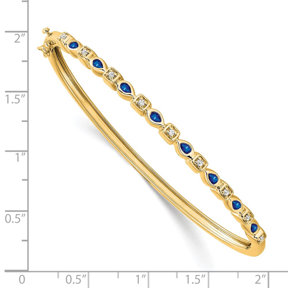 14k Sapphire and Diamond Bangle