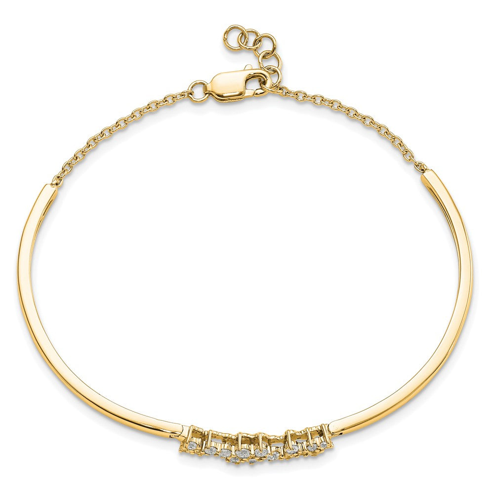 14k Yellow Gold Diamond Bangle Bracelet Mtg, no dias, blank