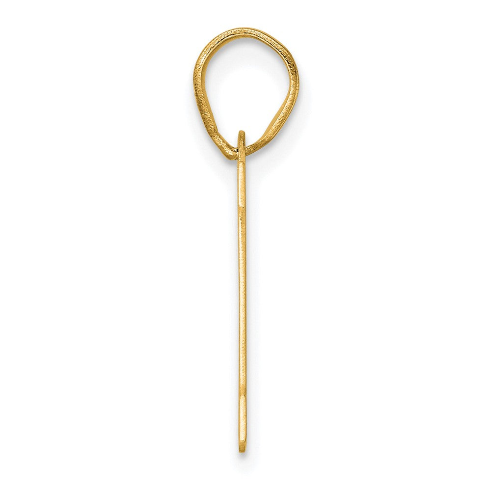 14k Polished Block Number 10 Pendant