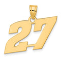 14k Polished Block Number 27 Pendant