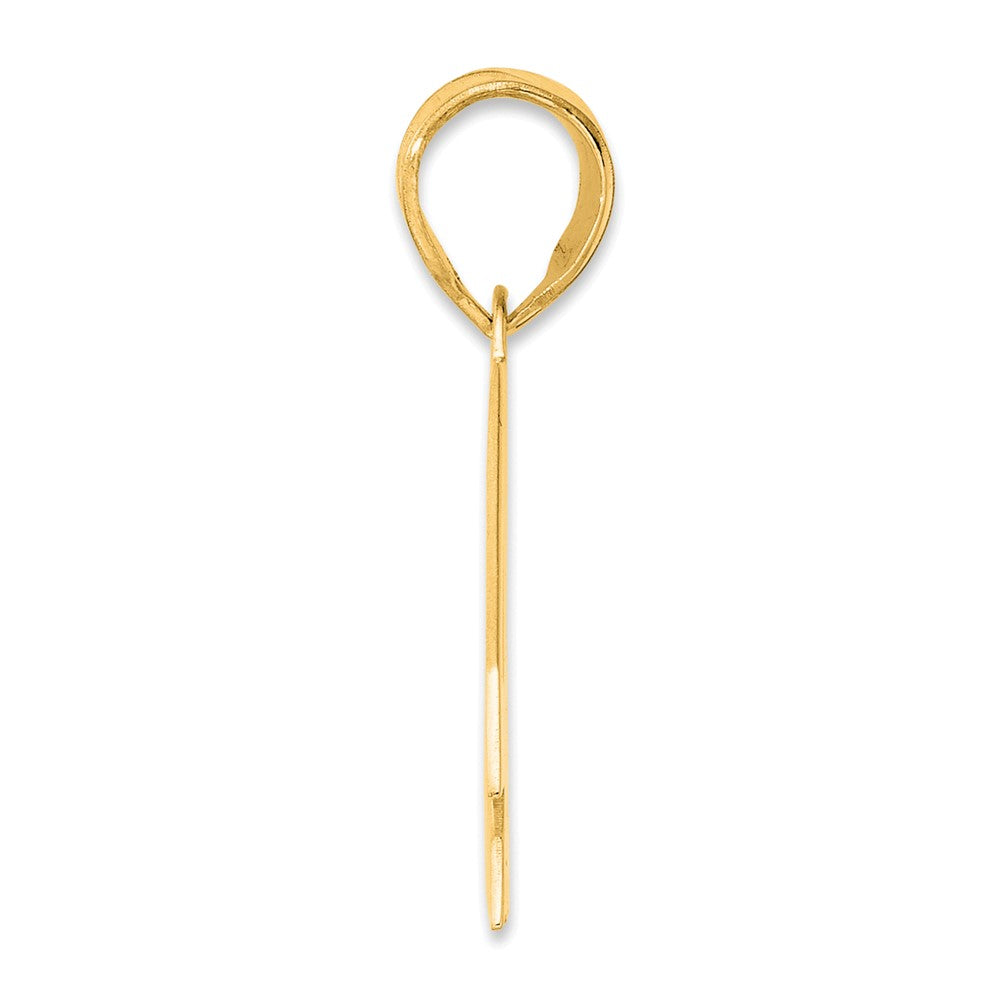14k Polished Block Number 46 Pendant