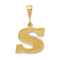 14k Textured Initial S Charm