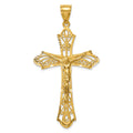 14K Satin Diamond-Cut Crucifix Pendant