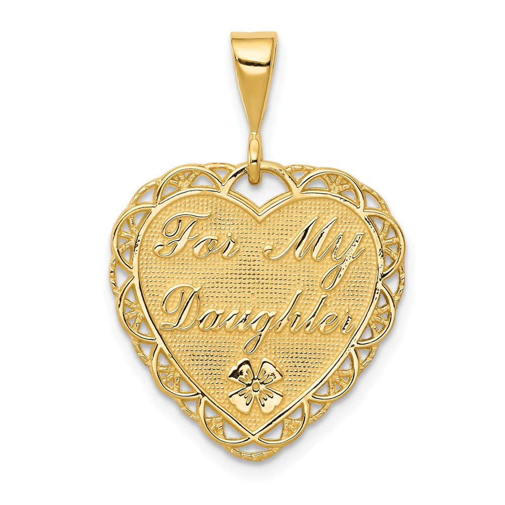 14k Reversible FOR MY DAUGHTER Heart Charm