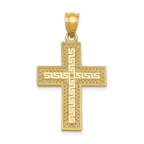 14k Greek Filigree Cross Pendant
