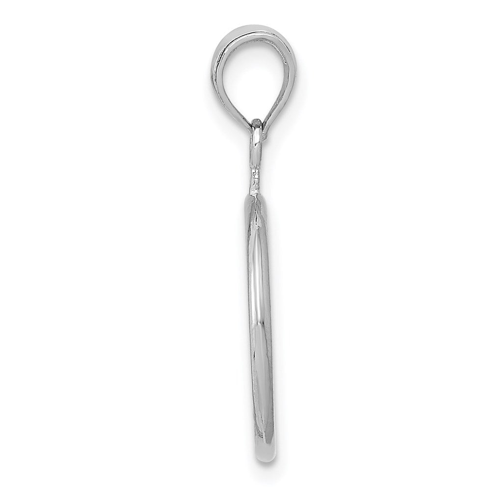 14k White Gold 3D Polished Peace Sign Charm