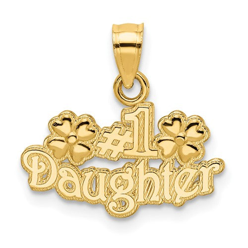 14k #1 DAUGHTER with Flowers Charm