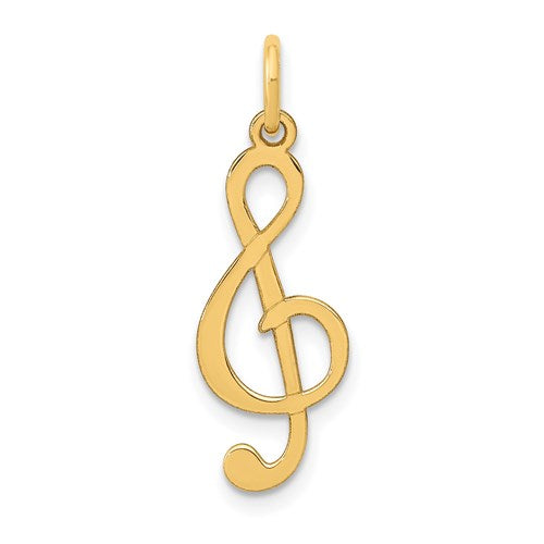 14k Polished Treble Clef Charm