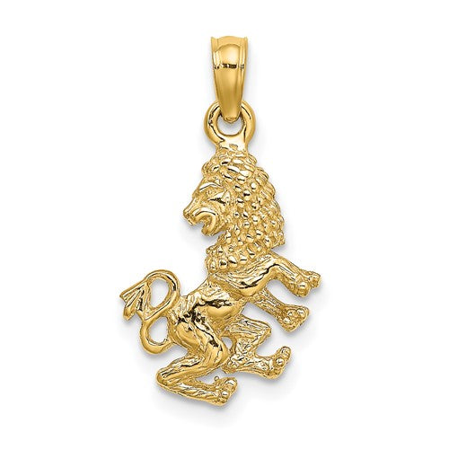 14k 3-D Leo Zodiac Charm