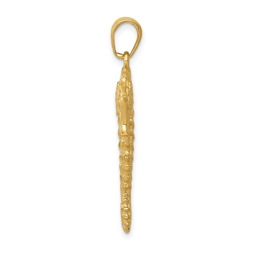 14k 3-D Seahorse Pendant
