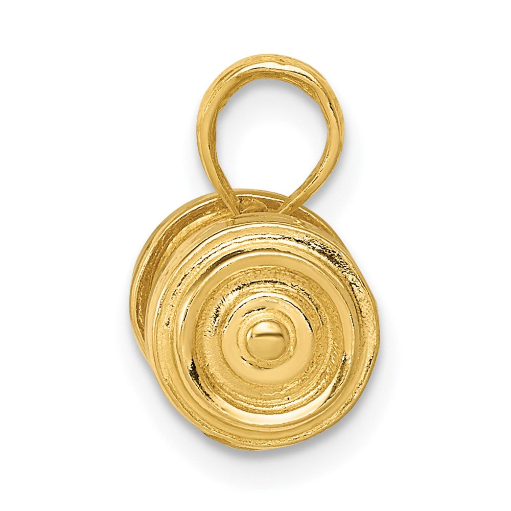 14k 3-D Single Barbell Pendant