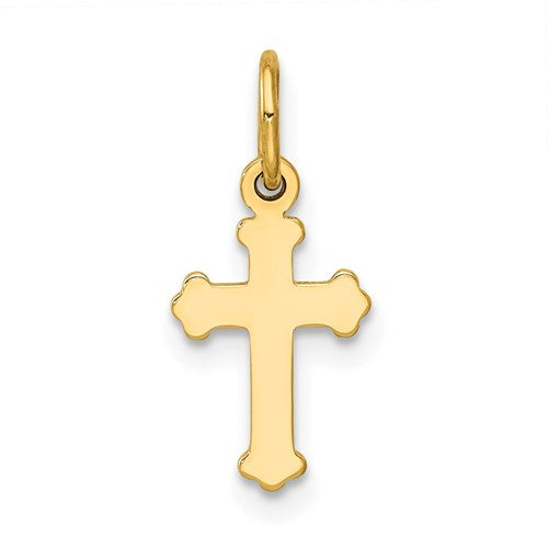 14k Mini Polished Cross Charm