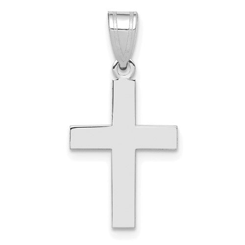 14k White Gold Polished Cross Charm