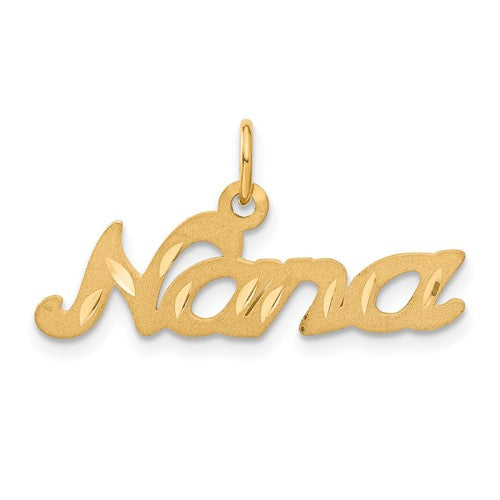 14k Satin NANA Charm