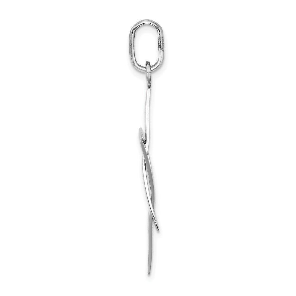 14K White Gold Elongated Star Of David Charm