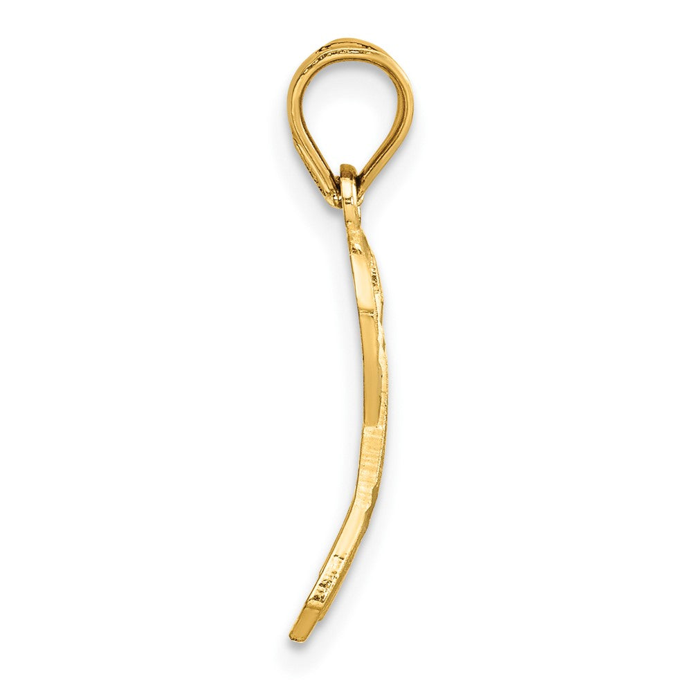 14k Diamond-cut Awareness Pendant