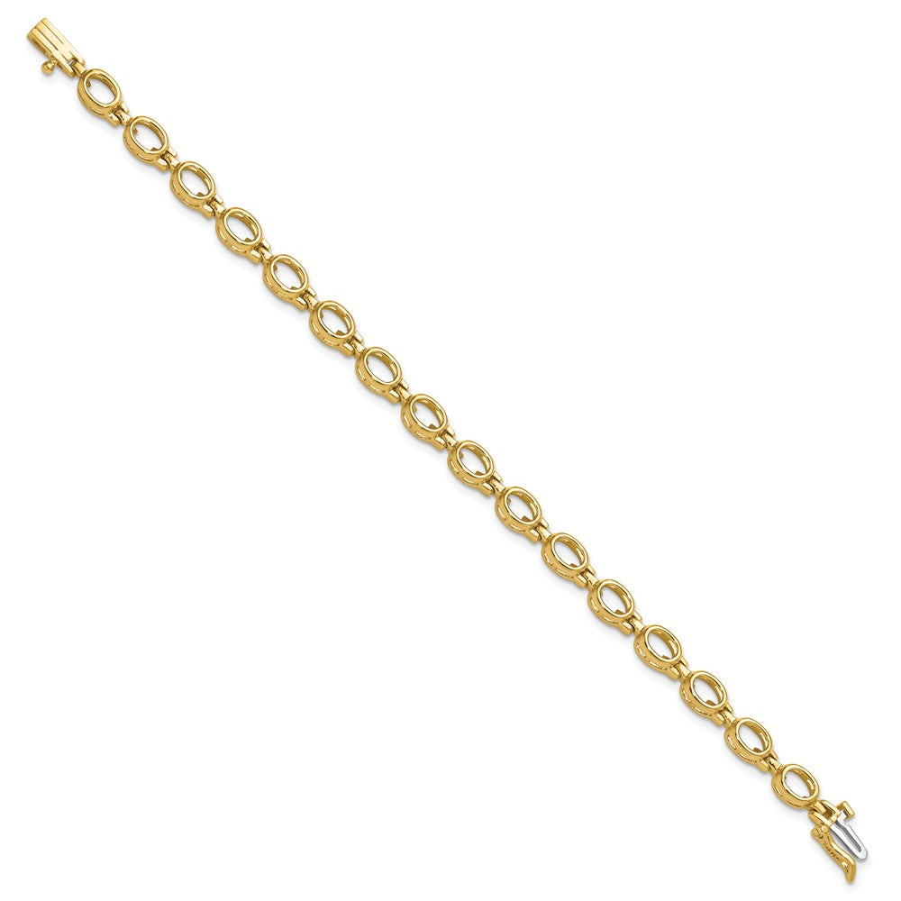 14k Oval Gemstone Rainbow Bracelet Mounting Only