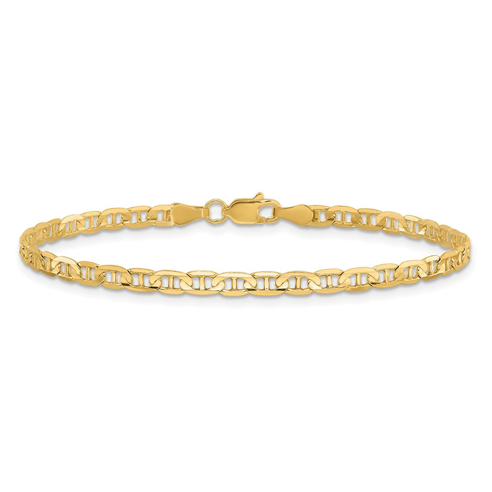 14k 3mm Concave Anchor Chain Anklet