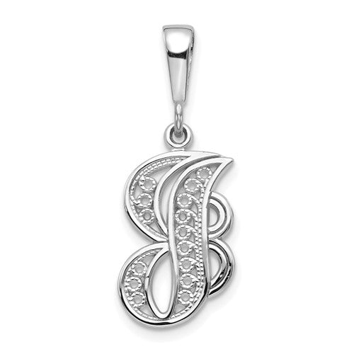 10KW Filigree Initial J Pendant