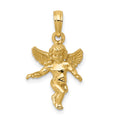 14k  3D Polished Solid Angel Pendant