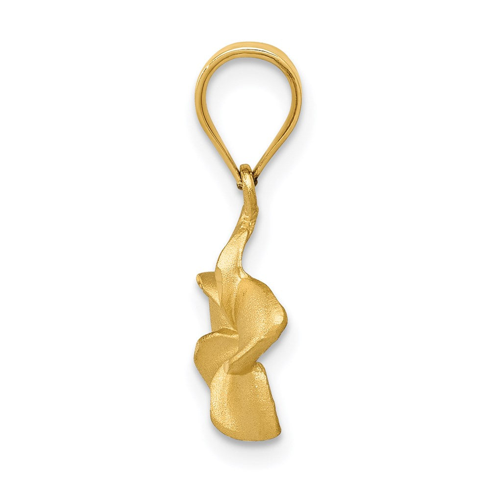 14k Plumeria Floral Charm Pendant