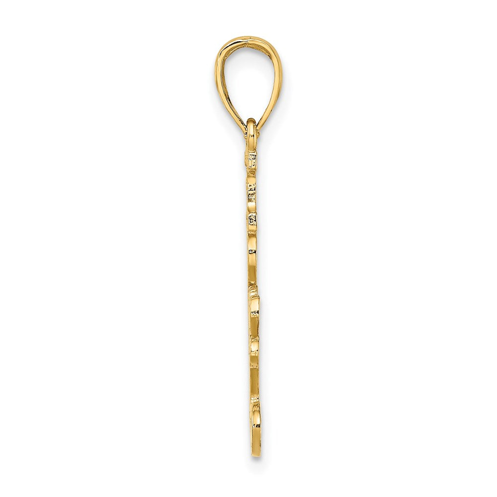 14K Textured I LOVE YOU Charm