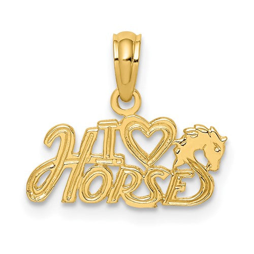 14K I HEART HORSES Charm