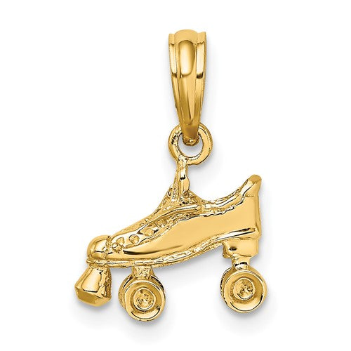 14K 3-D Roller Skate Charm