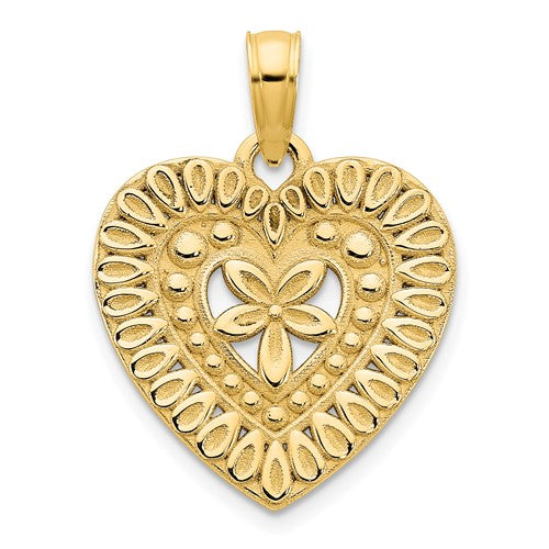 14ky Fancy Heart Pendant