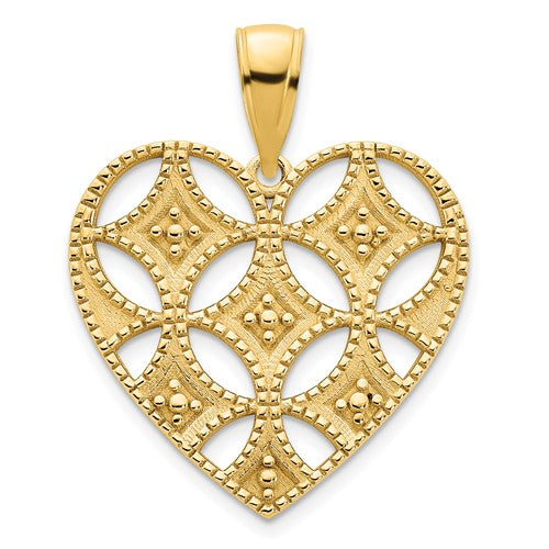 14ky Fancy Heart Pendant