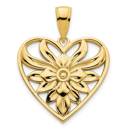14ky Fancy Heart Pendant