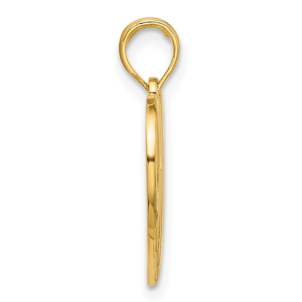 14K Polished HOPE Heart Charm