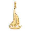 14K Polished Sailboat Charm
