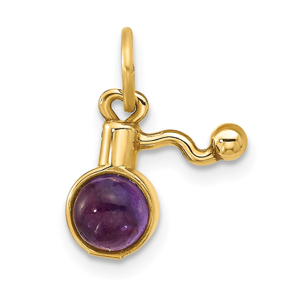 14ky Fancy Amethyst Cabochon Perfume Charm