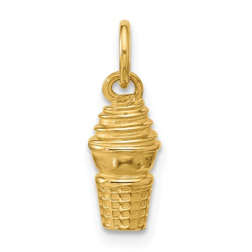 14ky Swirl Ice Cream Cone Charm