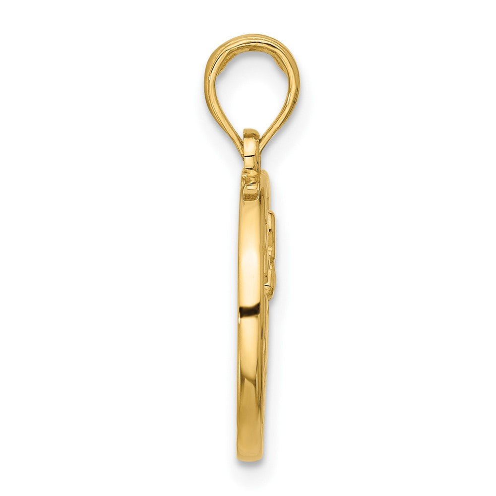 14k Polished Round Sagittarius Pendant