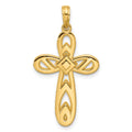 14K Polished Rounded Cross Pendant