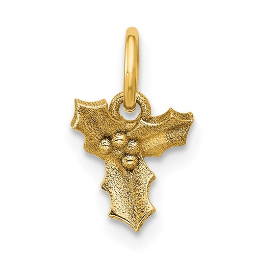 14K Polished Holly Pendant