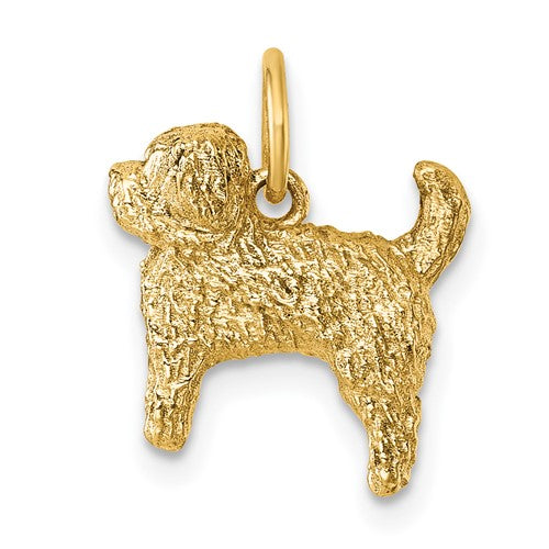 14K Polished Furry Lab Pendant
