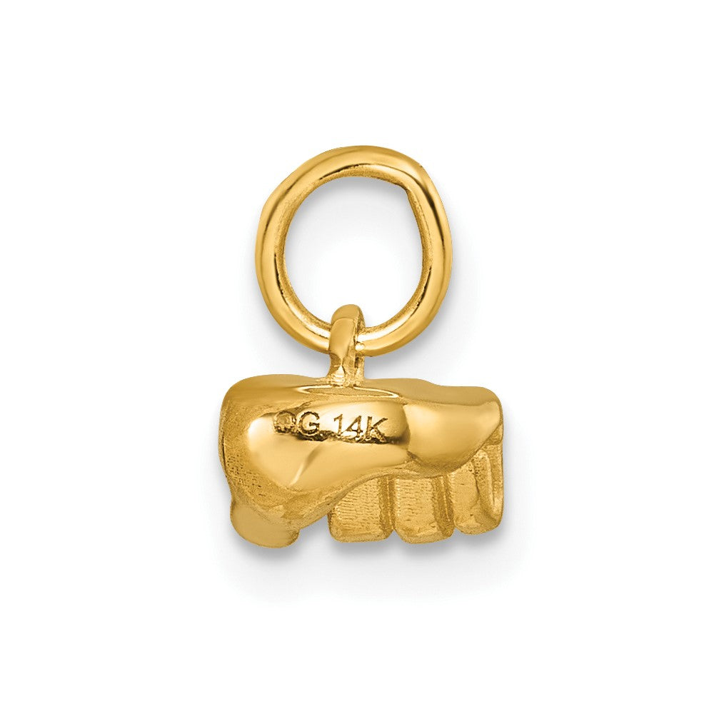 14K American Sign Language Alphabet Fingerspelling Sign Q Pendant