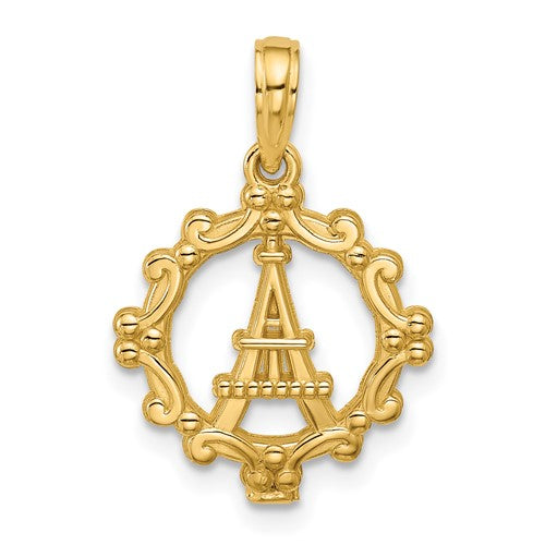 14K Polished Eiffel Tower Pendant
