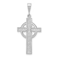 14k White Gold Celtic Cross Charm
