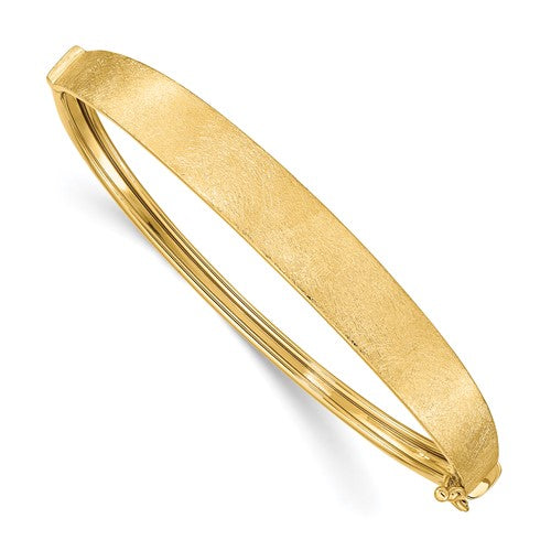 14k Satin Finish Graduated Hinged Bangle