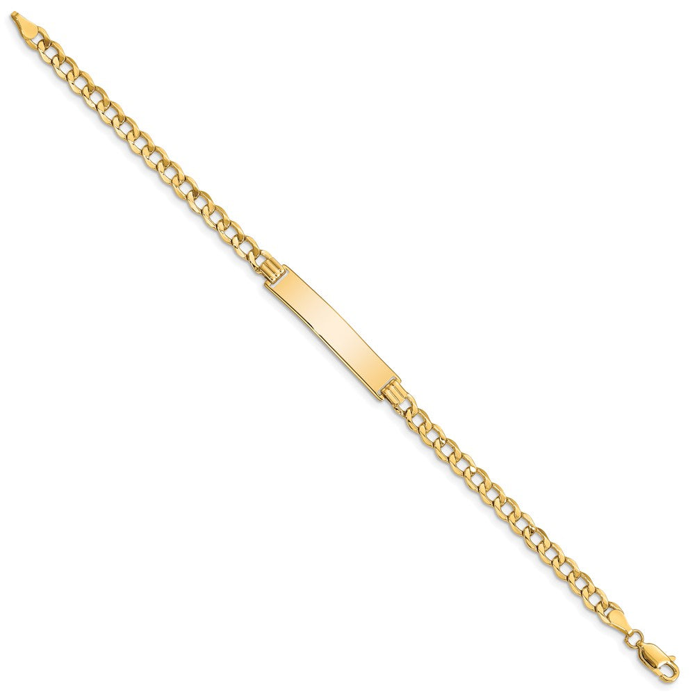 14k Semi-solid Curb Link 6.75in Id Bracelet