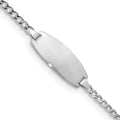 14k White Gold Semi-Solid Oval Curb ID Bracelet