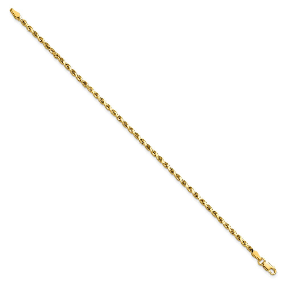 14k 2.5mm Semi-solid D/C Rope Chain